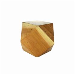 Bm209762 Faceted Icosahedron Shape Block Table, Natural Brown - 6 X 6 X 6 In.