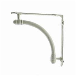 Bm209785 Metal Frame Wall Bracket With Curved Anterior, Antique White - 7.5 X 1.5 X 7.5 In.