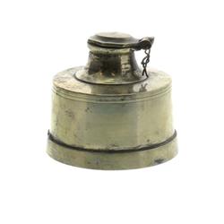Bm209886 Metal Ink Pot With Round Base & Rustic Details, Brass - 2.5 X 5.5 X 5.5 In.