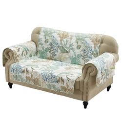 Bm218725 Polyester Loveseat Protector With Coral Print, Jade Green & White - 5 X 15 X 12 In.