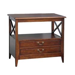 Bm210139 Wooden Tv Stand With 2 Drawers & 1 Open Shelf, Dark Brown