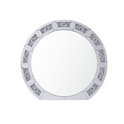 UPC 192551521933 product image for BM225874 Round Mirror Panel Wall Decor with Light Function & Faux Diamond, S | upcitemdb.com