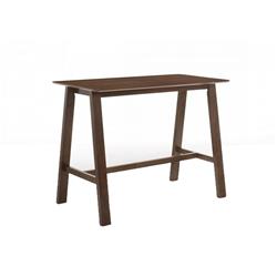 Bm221191 Wooden Rectangular Bar Table With Angled Block Legs, Brown