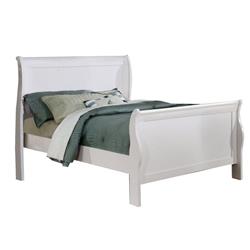 Bm230873 Traditional Style Wooden Twin Size Sleigh Bed, White