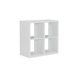 Bm231054 30 In. Wooden Four Cubby Storage Cabinet, White