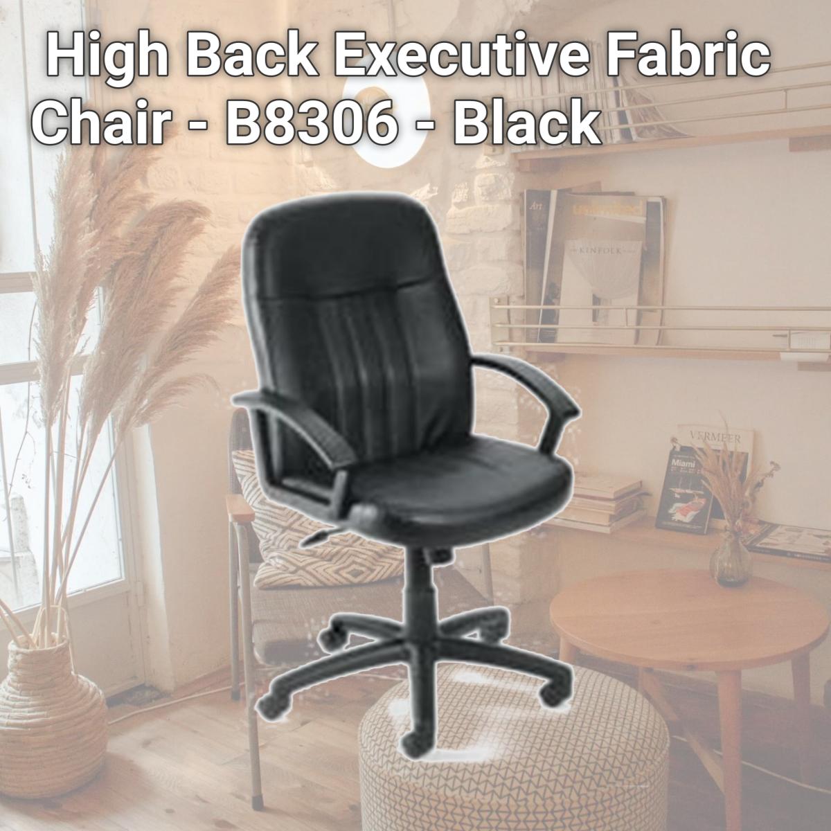 Picture of Boss High Back Executive Fabric Chair - B8306 - Black