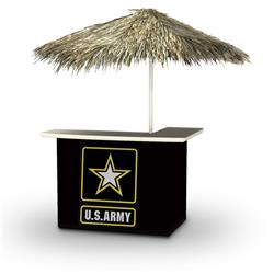 2001w1340 Us Army Portable Bar & 6 Ft. Square Palapa Umbrella, Black