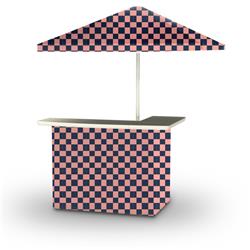 2001w2100-np Check Me Out Portable Bar & 6 Ft. Square Market Umbrella, Navy & Pink