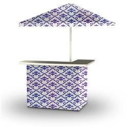 2001w2105-pw Garden Party Portable Bar & 6 Ft. Square Market Umbrella, Purple & White