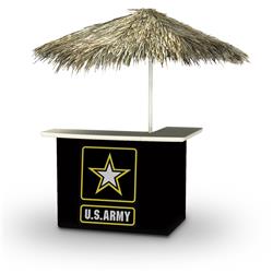 2001w1340p Us Army Palapa Portable Bar & 6 Ft. Square Palapa Umbrella, Black