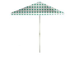 1020w2101-tw Diamonds & Dots 6 Ft. Square Market Umbrella, Teal & White