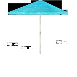 1020w2300 Island Life 6 Ft. Square Market Umbrella, Blue