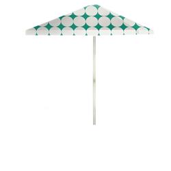 1020w2101-twl Diamonds & Dots 6 Ft. Square Market Umbrella, Teal & White