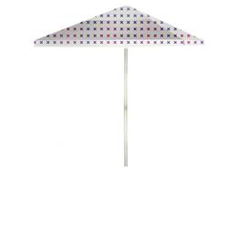 1020w2116-w Retro-x 6 Ft. Square Market Umbrella, Multi & White