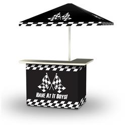 2001w1431 Have At It Boys Portable Bar & 6 Ft. Square Market Umbrella, Black & White