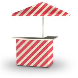 2001w2114-p Candy Striper Portable Bar With 6 Ft. Square Market Umbrella, Peppermint