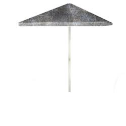 1020w2407 6 Ft. Square Grey Scrubbed Metal Market Umbrella, Black