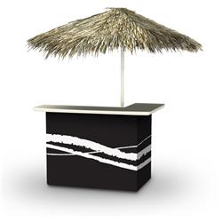 Palapa Portable Bar With 6 Ft. Square Umbrella, Black