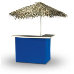 2001w1312p Palapa Portable Bar With 6 Ft. Square Umbrella, Solid Royal Blue