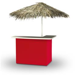 2001w1313p Palapa Portable Bar With 6 Ft. Square Umbrella, Solid Red