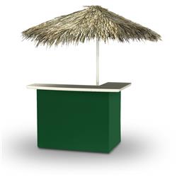 2001w1315p Palapa Portable Bar With 6 Ft. Square Umbrella, Solid Green