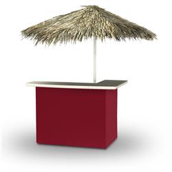 2001w1316p Palapa Portable Bar With 6 Ft. Square Umbrella, Solid Burgundy