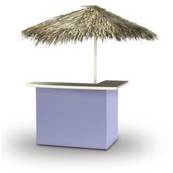 2001w1328p Palapa Portable Bar With 6 Ft. Square Umbrella, Solid Lavender