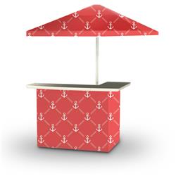 2001w2102-wr Anchors Away Portable Bar With 6 Ft. Square Market Umbrella, White & Red