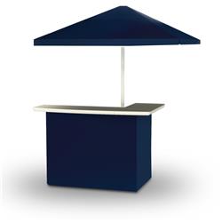 2001w1314 Portable Bar With 6 Ft. Square Market Umbrella, Solid Navy Blue