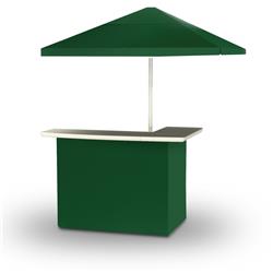 2001w1315 Portable Bar With 6 Ft. Square Market Umbrella, Solid Green