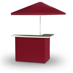 2001w1316 Portable Bar With 6 Ft. Square Market Umbrella, Solid Burgundy