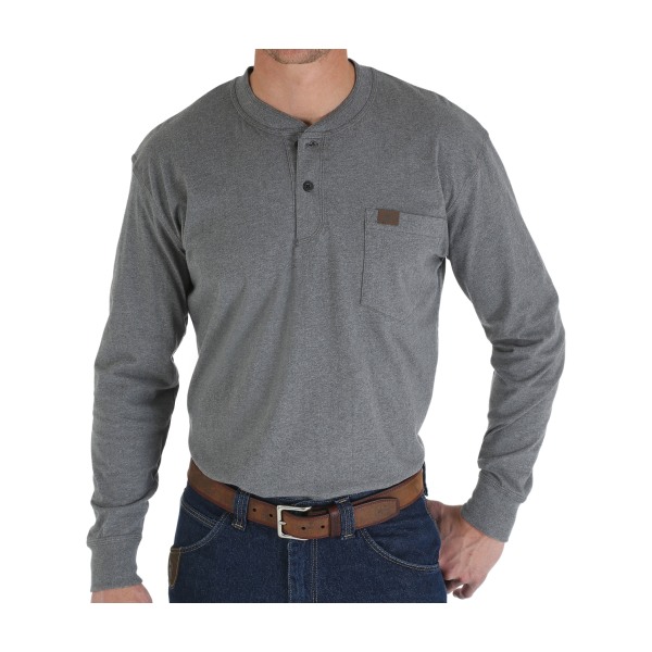 UPC 083625092681 product image for 80116094 Long-Sleeve Henley for Men - Charcoal - Large | upcitemdb.com