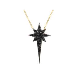 16 In. Plus 2 In. Extension 1.25 In. Silver Gold Plated North Star Dark Pink Cubic Zibronic Necklace