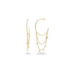 1.5 In. 18k Gold Plated Silver Charms Chain & Hoops