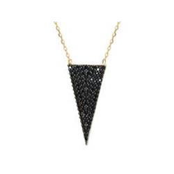 16 In.plus 2 In. Extension Silver Gold Plated 1 In. Isoceles Triangle Cubic Zirconia Pendant Necklace
