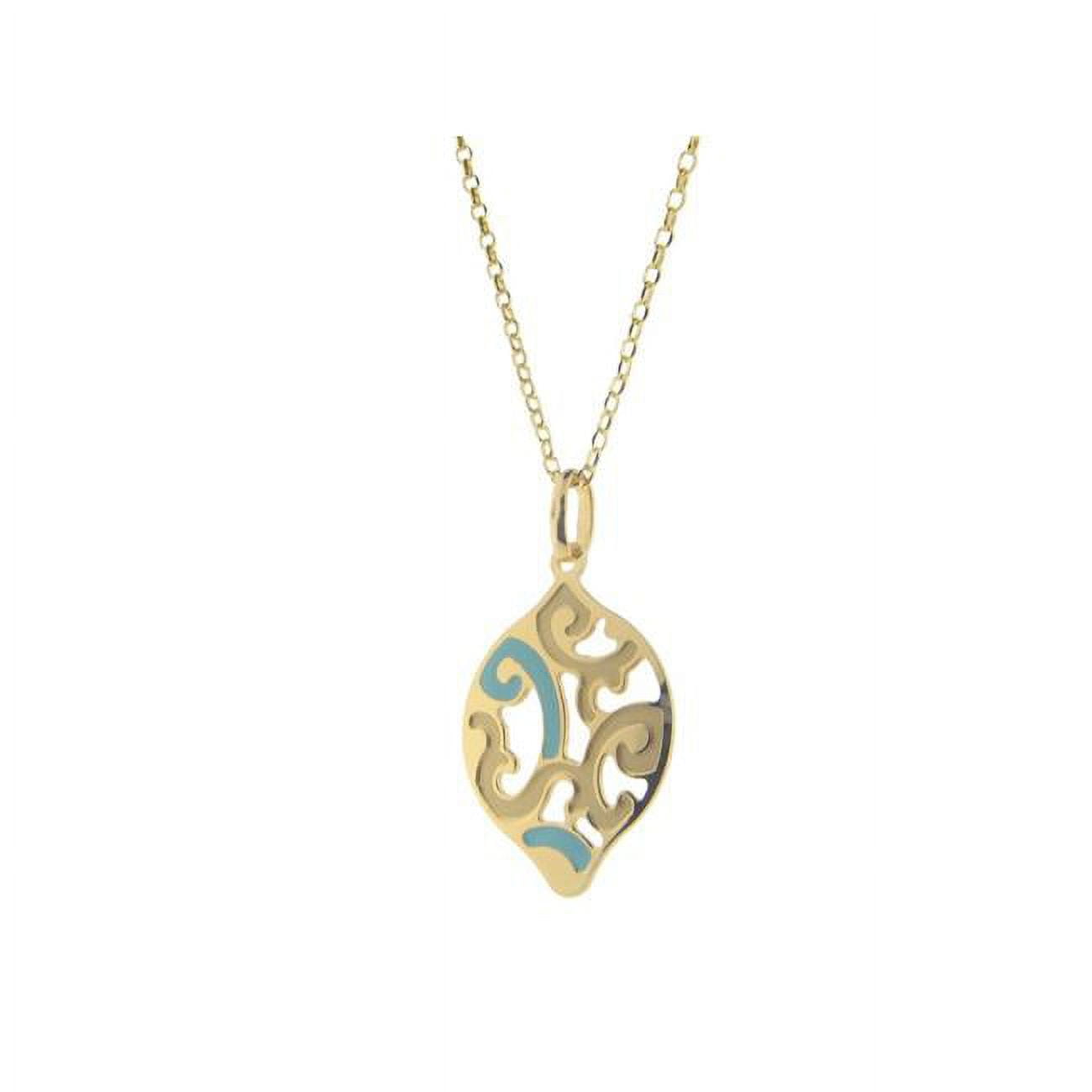 91204tg 16 In. Estruscan Turquoise Almond Swirls Necklace In Sterling Silver