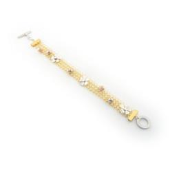 92201 7.5 In. Yellow Gold Sterling Silver Art Rococo Bracelet