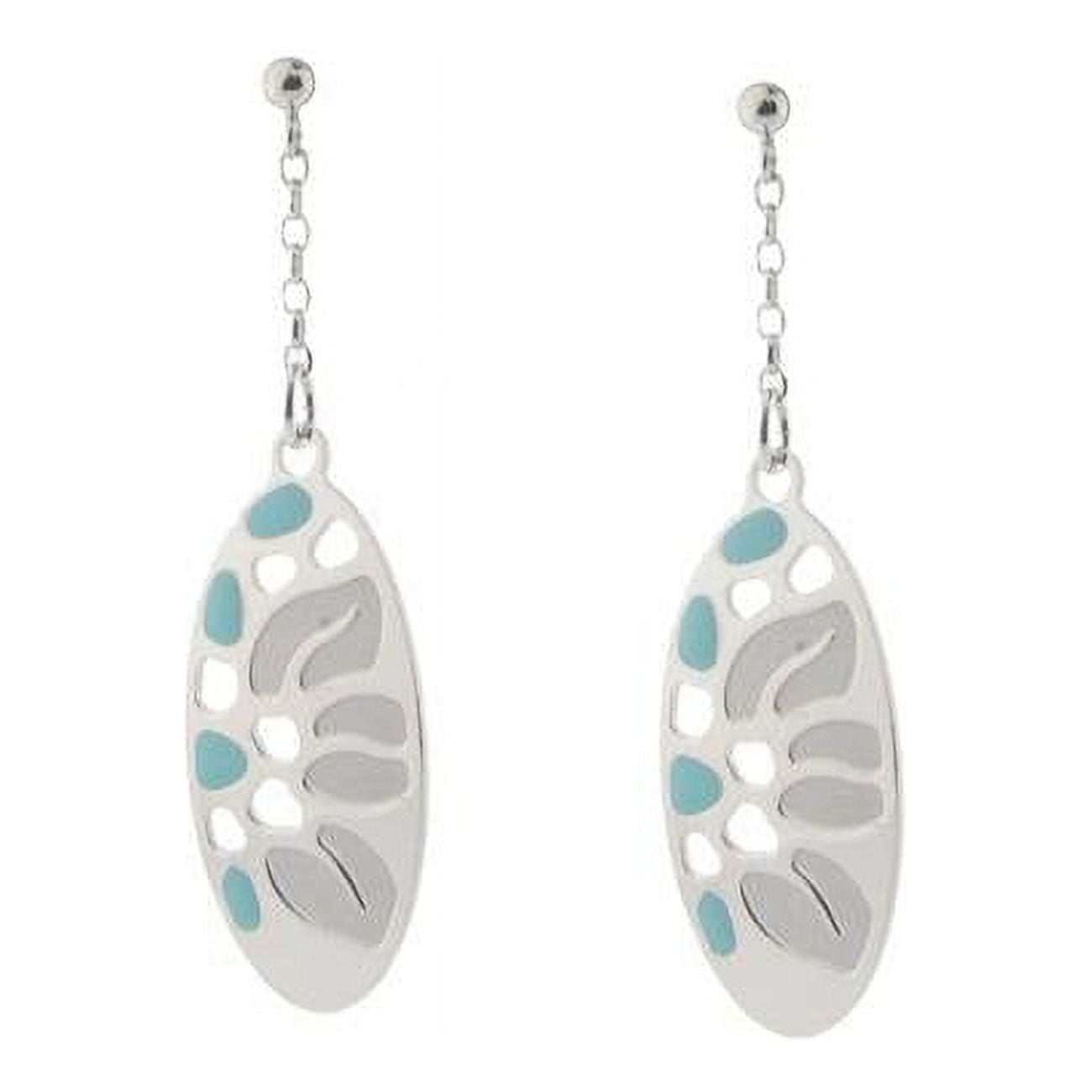 95106t Etruscan Oval Turquoise Roots Earrings In Sterling Silver