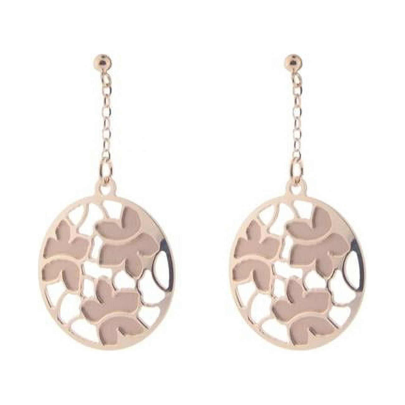 95107p Etruscan Rose Gold Flower Earrings In Sterling Silver