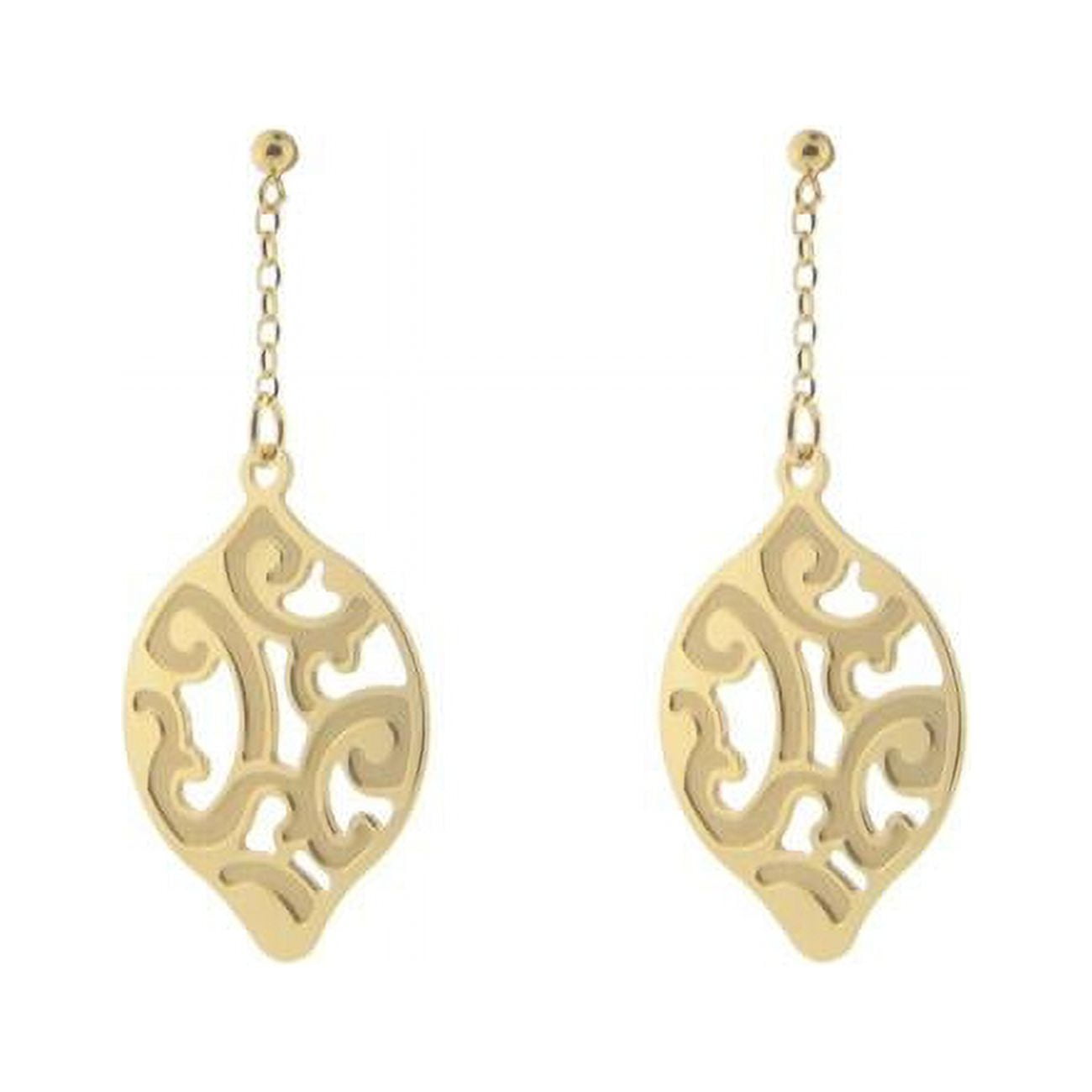 95108g Estruscan Golden Almond Swirls Earrings In Sterling Silver