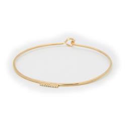 992112g Sterling Silver Gold Plated Bangle Wire Bracelet Accented With A Cz Fine Bar