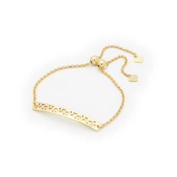 402622g Adjustable Designer Silver Plaque Bracelet For Girls In Gold Plated Sterling Silver