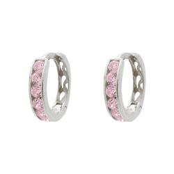 415135p Barbie Pink Cz Sterling Silver Huggie Earrings For Girls