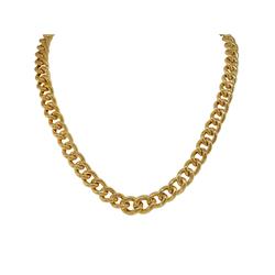 Gold Plated Sterling Silver Veneto Style Curb Links Necklace