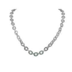 121166 17 In. Designer Flat Chain Links With Centered Cz Links