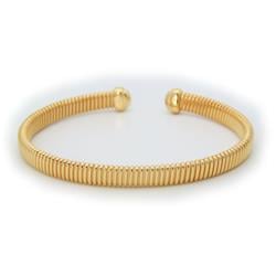 Tubo Gas Cuff Bracelet In 18k Gold Plated Sterling Silver
