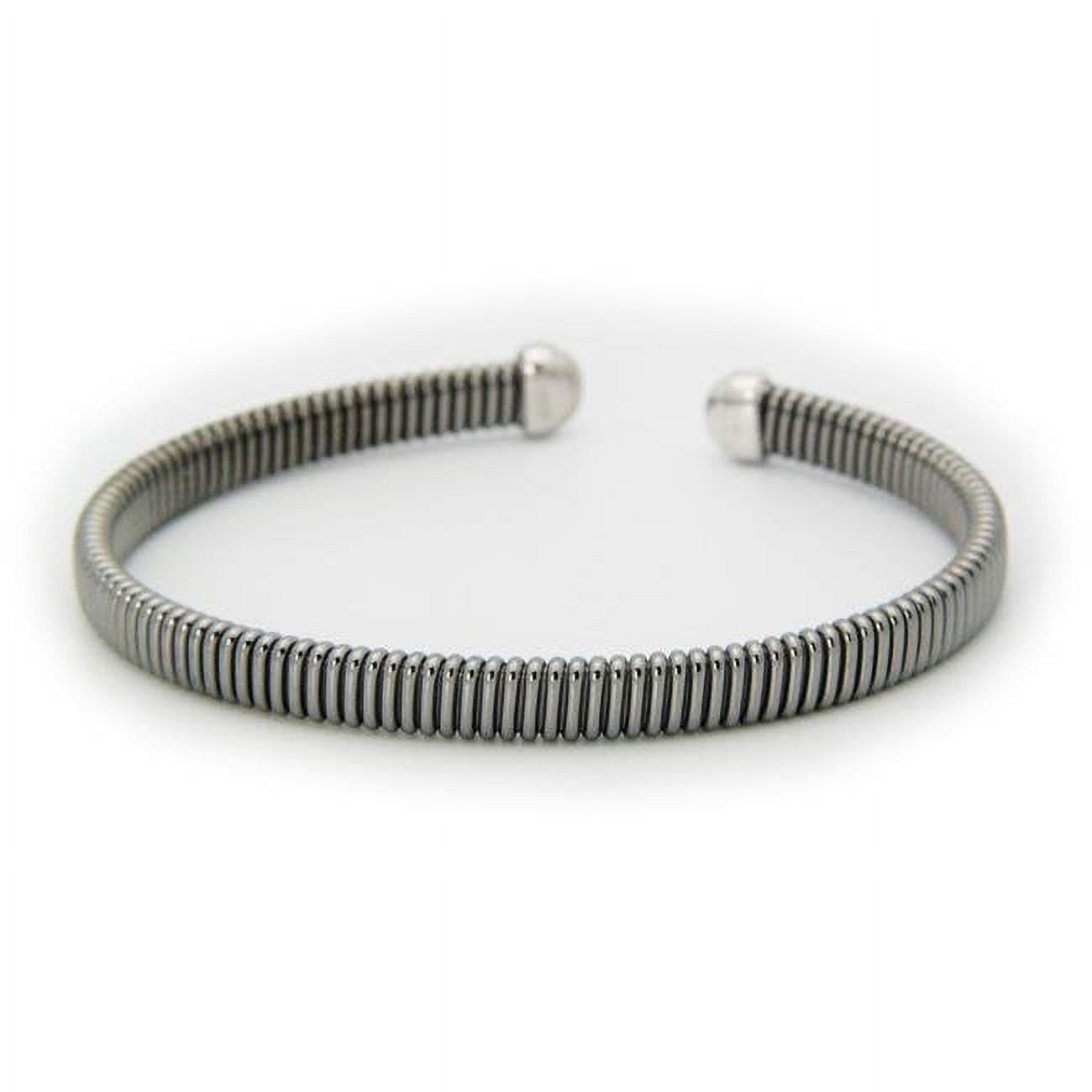 122132 Gunmetal Tubo Gas Cuff Bracelet In Sterling Silver