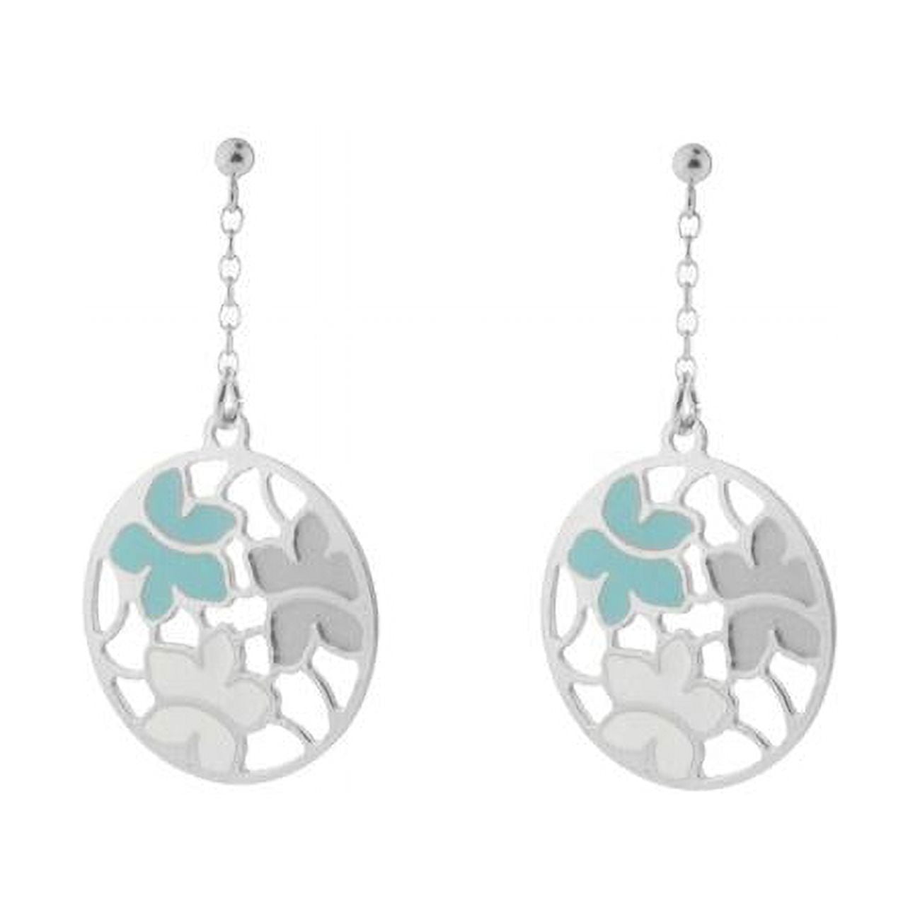 9s107t Etruscan Turquoise & White Flower Earrings In Sterling Silver