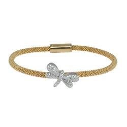 122162g Sparkling Cz Dragonfly Pendant Bracelet In Gold Plated Sterling Silver
