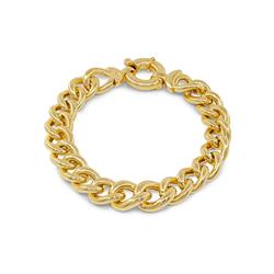 122167g Gold Plated Sterling Silver Veneto Style Curb Links Bracelet